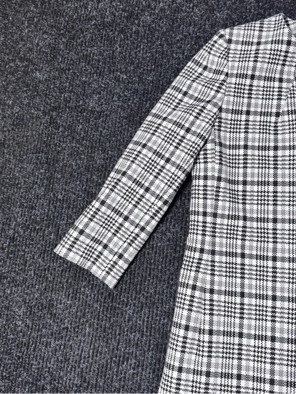 Alex Marie Plaid Coat Dress Jacket Black White Academia Career Work Size 4 - Picture 4 of 8